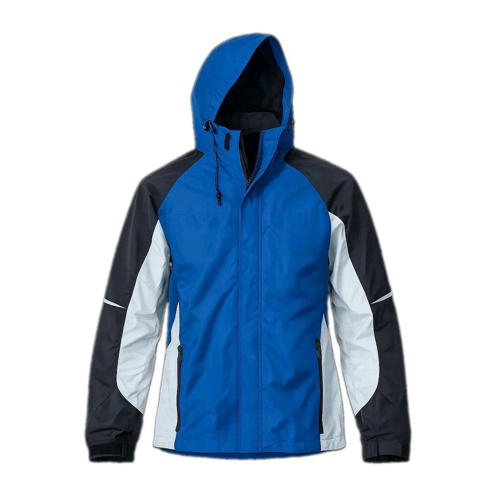 OP Ocean Pacific Ski Jacket Mens XLT Tall Blue Black Hooded Winter Coat Snow 90s